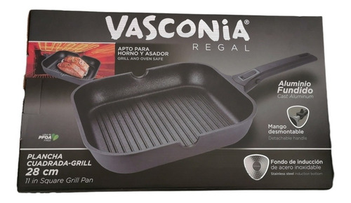 Sarten Vasconia Parrilla Comal Grill 28 Cm Mango Desmontable