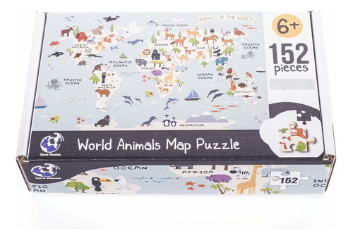 Rompecabezas Terra Puzzles Wild Animals Of The World Map Rmt