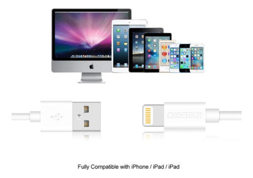 Cable Choetech Usb A Tipo Lightning Blanco