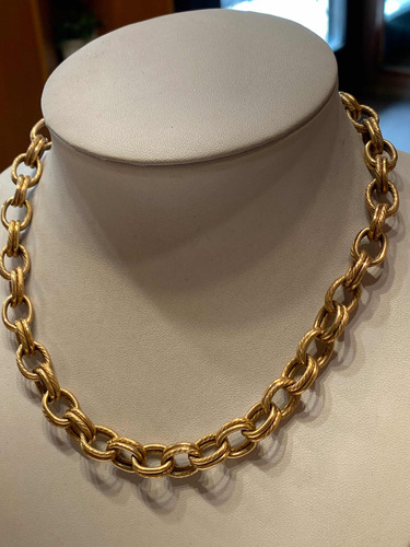 Luli Gargantilla Collar Enchapado Oro Vintage Doble Eslabón