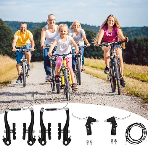 Imagen 6 de 9 de Kit Frenos V-brake Para Bicicleta Resina Completo Con Cables