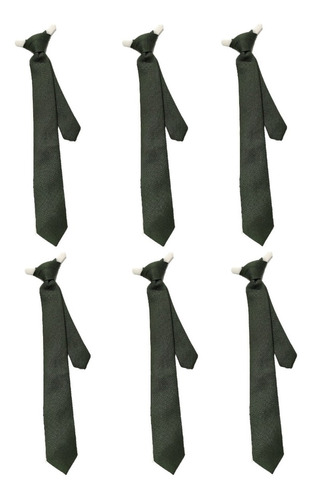 Pack De 6 Corbata Escolar Verde Olivo ¡envio Gratis! 