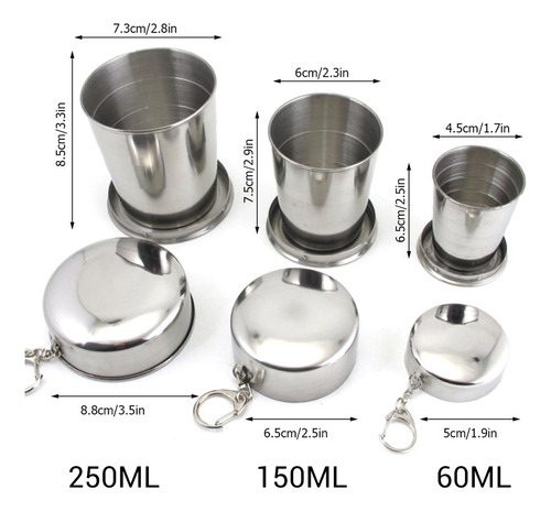 Vaso Plegable De Acero Inoxidable Plegable Para Viajes Al Ai