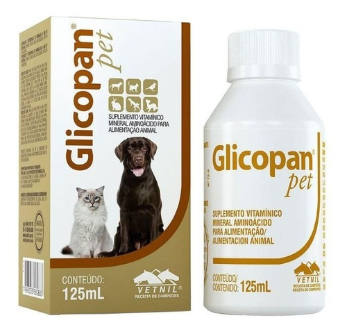 Glicopan Pet Suplemento Vitamínico Mineral Aminoácido 125ml