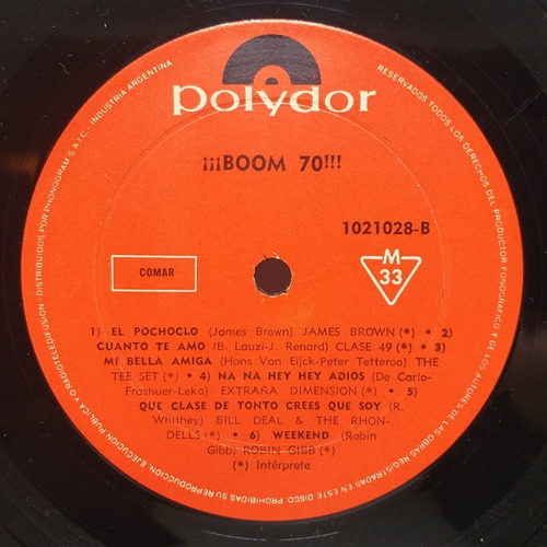 Vinilo Compilado Varios Artistas - Boom 70 - Argentina (Usado)