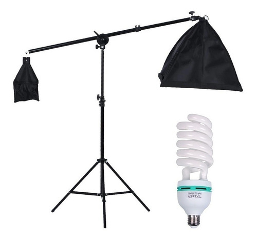 Braço Girafa Boom Arm Contrapeso Softbox E27 C/ Lampada 135 