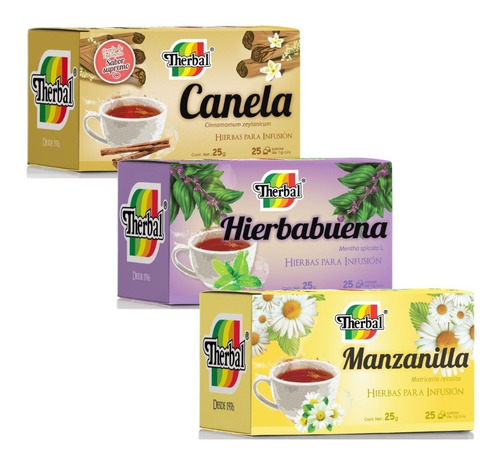Paquete Colores ( Canela Hierbabuena Y Manzanilla ) Therbal