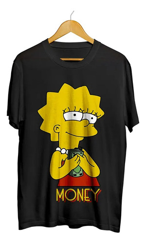 Remera Unisex Money Lisa Simpson Algodón Serigrafía Digital