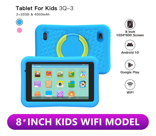 Tableta Infantil De 8 Pulgadas Con Cuatro Núcleos Wifi Googl