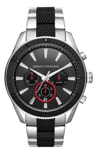 Reloj Armani Exchange Ax1813 Caballero Acero Original Color de la correa Plata Color del bisel Negro Color del fondo Negro