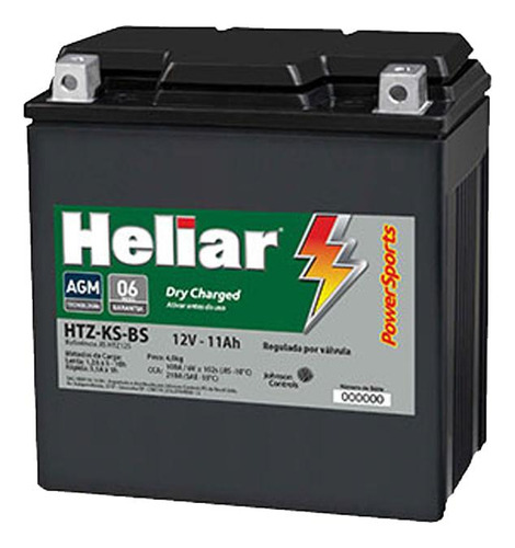 Bateria Selada Htz12s-bs Heliar 11ah 12v Moto