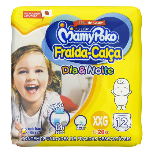 Fraldas MamyPoko Dia&Noite Calça XXG