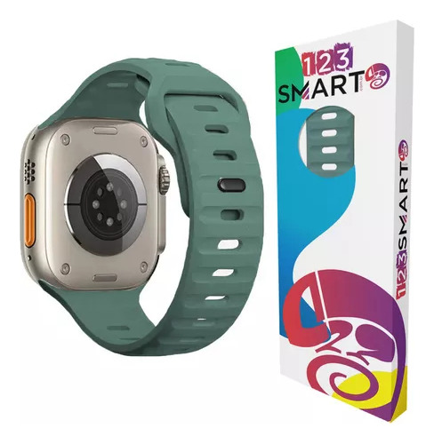 Pulseira De Silicone Mariner Para Hw16 W29s Ultra 9 Plus Pro Max 49mm W69+ Ultra 49mm Serie 10 T800 T900 W99+ W34+ S10 Ultra I9 Ultra Max Series W28 Watch 9 Ultra2 Ultra S100 K9 Ultra 2 Dt8 - Verde M