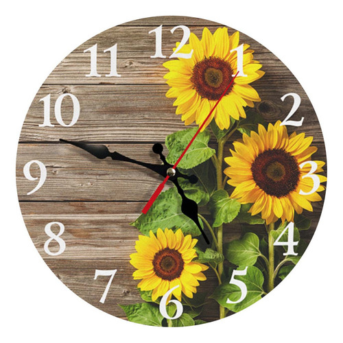 Nuevo Reloj De Pared Con Diseño De Girasol Rústico, Retro,