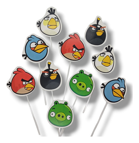 Toppers Para Cupcakes Angry Birds Varon Nene Cumpleaños Cs