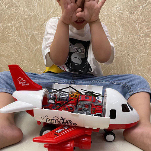 6 Vehículos Planos, Un Avión Grande De Juguete