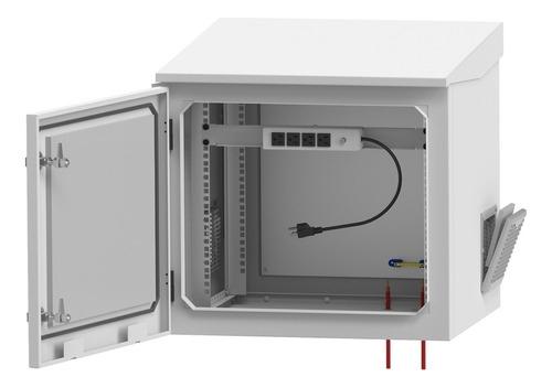 Gabinete De Exterior Con Rack De 19 De 9ur Con Ventiladores 