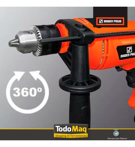 Imagen 4 de 8 de Taladro Percutor 13 Mm 800watt 2700 Rpm Dowen Pagio 9993814