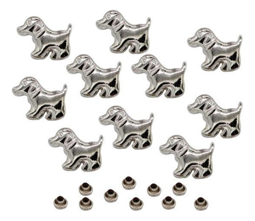 6 X 10 Piezas De Aleación De Plata Diy Perros Patrones