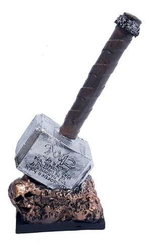 Miniatura Colecionável Marreta Thor Em Resina 19cm