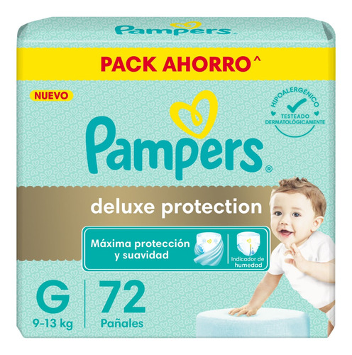 Pañales Pampers Deluxe Protection Talle Grande 72 Unidades