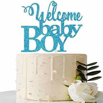 Bienvenido Azul Del Bebé De La Torta - Baby Shower Decoració