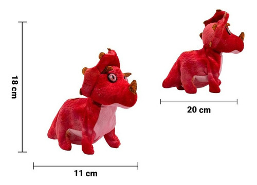 Dinosaurio De Peluche Con Movimieto Sonidos Juguete Infantil Color Rojo