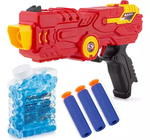 Pistola Super Shot Dual Fight Lança Dardos +bola De Gel Nerf