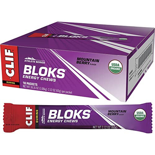 Clif Bloks - Energy Chews - Mountain Berry - Non-gmo 18 Pack