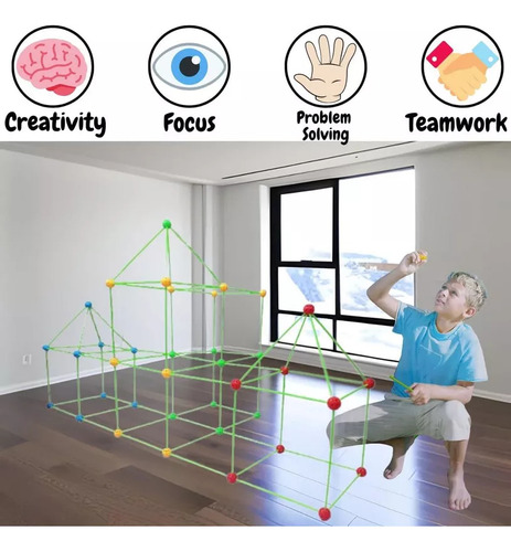 155 Unidades De Construção De Tendas Infantis Pesadas Diy 3d