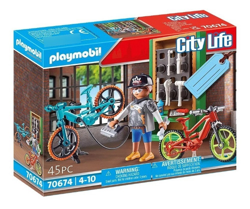 Playmobil Gift Set - Set De Taller De Bicicletas - 70674