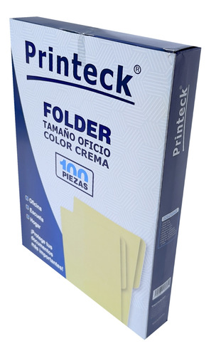 Folder Printeck Tamaño Oficio 100 Pz