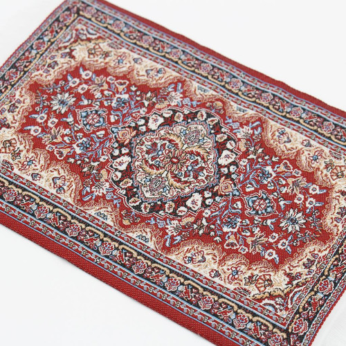 3 Alfombra Miniatura Dollhouse Rojo