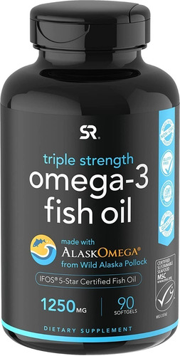 Omega-3 Aceite De Pescado Salvaje De Alaska 1250 Mg 90 Cap