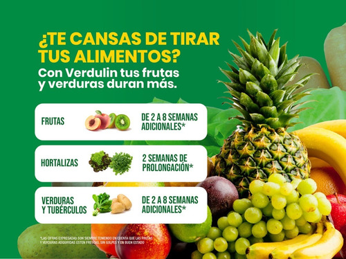 Imagen 2 de 7 de Conservadores Filtros Frutas Verduras Retrasador Maduración