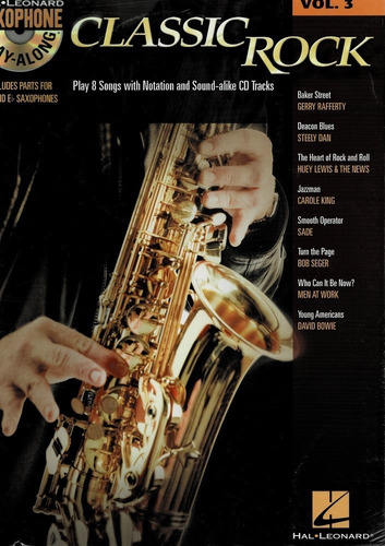 Album Saxofon Classic Rock. Play Along C/acseso Audio