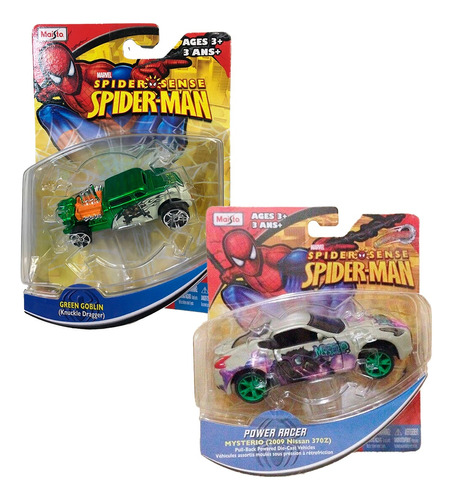 Spiderman Green Goblin + Mysterio Pullback Maisto Die Cast