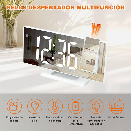 Despertador Con Pantalla Led, Reloj Despertador Con 6 Modos