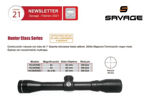 Mira Aire Comprimido Nitro Resortero Savage 4x32 * Bondone