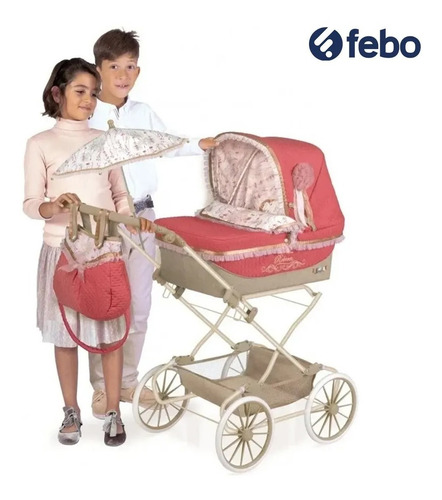 Imagen 2 de 7 de Coche De Muñeca Plegable Con Sombrilla Reborn De Cuevas Febo