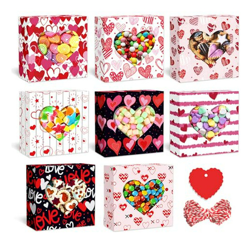 Caja Corazón San Valentín 8pk, Ventana, Para Regalos Y Cupca