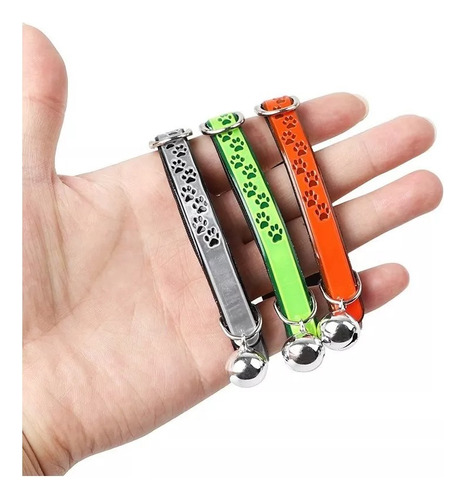 Imagen 6 de 6 de Collar Para Gato/perro Reflectante Diseño Patitas Ajustable