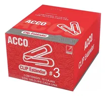 Comprar Clip Estándar No. 3 Acco 25 Mm 10 Cajas Con 100 Clips C\u002Fu Color Plateado