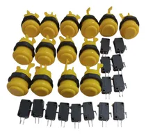 Comprar 14 Botones Arcade Americano+ 14 Micros Joystick Maquinitas