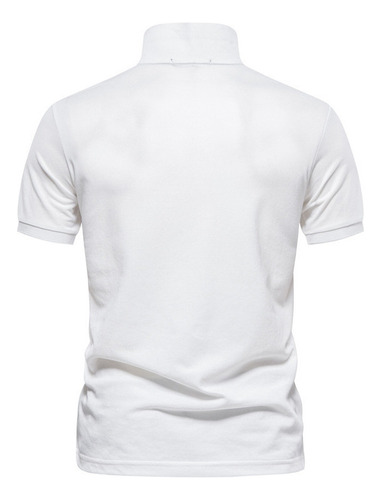 A Camisa Polo De Algodón Bordado Para Hombre Con Solapa