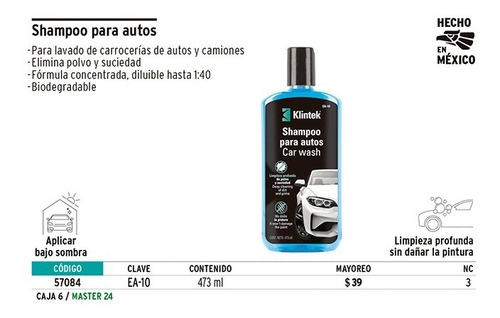 Shampoo Sin Cera Klintek 57084