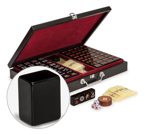 Set De Juegos De Mahjong Chinese Imports, Jet Con 148 Negras