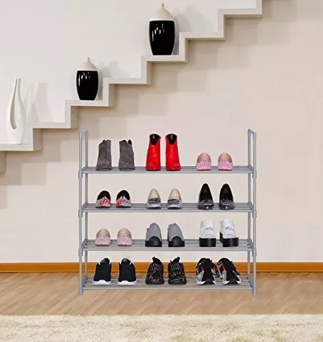 HOMEFORT Zapatero de metal, torre para guardar zapatos, organizador de  almacenamiento, estante de entrada para zapatos, apilable, gabinete con