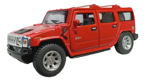 Hummer H2 Suv 2008, Roja, Escala 1:36, 12cms Largo, Metal