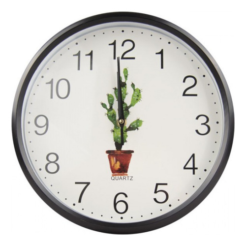 Reloj De Pared 30cm Negro Cactus Bighouse Mimbral